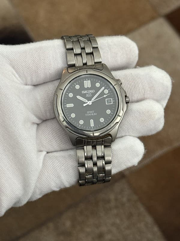 Rare Vintage Seiko AGS Spirit Titanium 5M22-6B40 Men’s Automatic Watch JDM 1990s