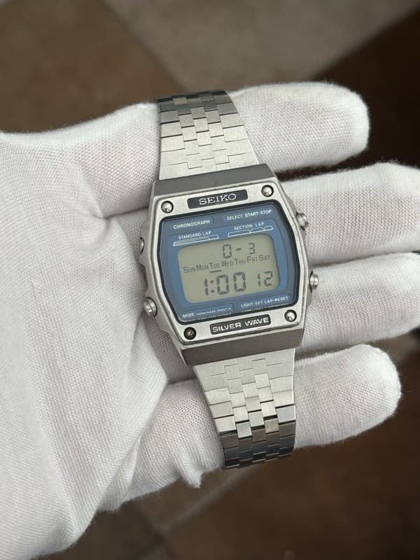 Rare Vintage Seiko Silver Wave A229-5020 Men’s Digital Sports Watch JDM 1980s