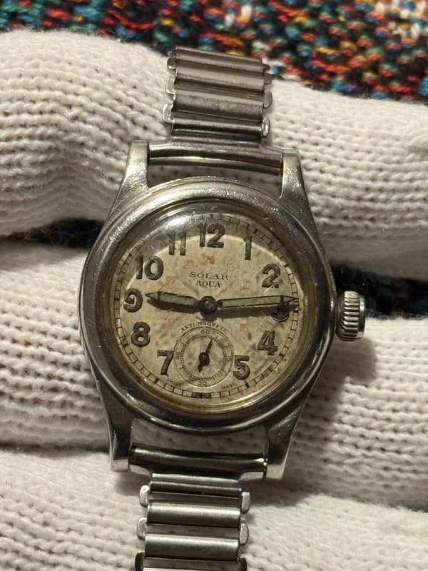 Vintage Rolex Oyster Solar Aqua WW2 Military Men’s Watch