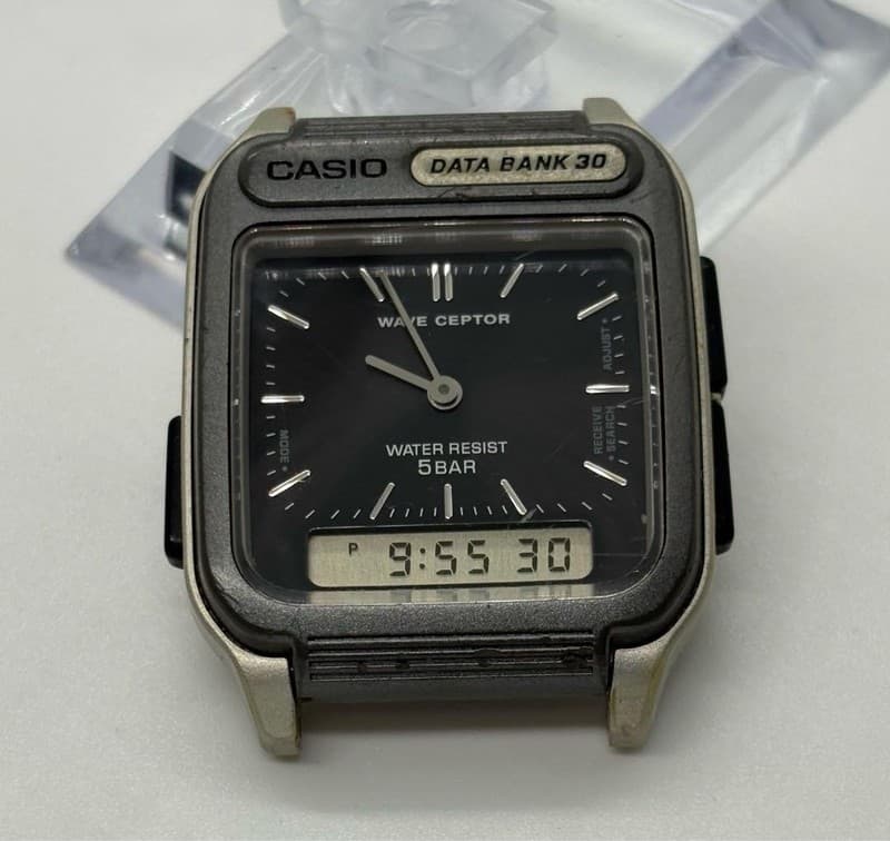 Rare Vintage Casio Wave Ceptor Data Bank FKT-101 Ana-Digi Atomic Radio Watch JDM