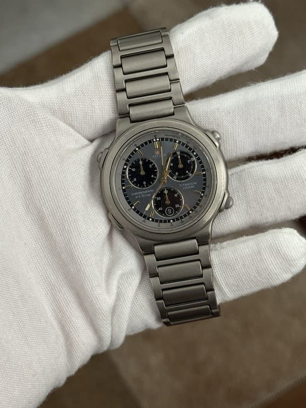 Rare Vintage Citizen Attesa Titanium Men’s Sports Watch 3560-352653 JDM 1990s