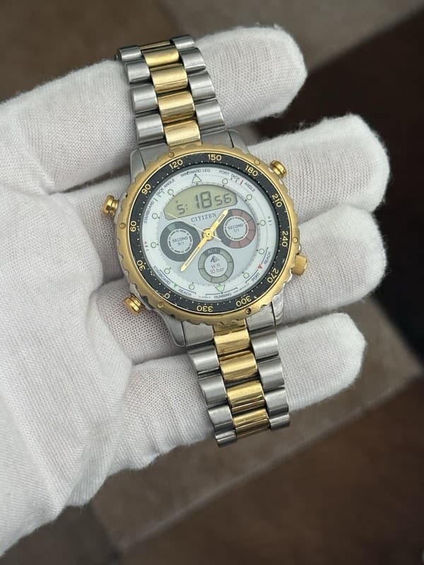 Rare Vintage Citizen Yacht Timer C050-088387 Men’s Ana-Digi Sports Watch JDM