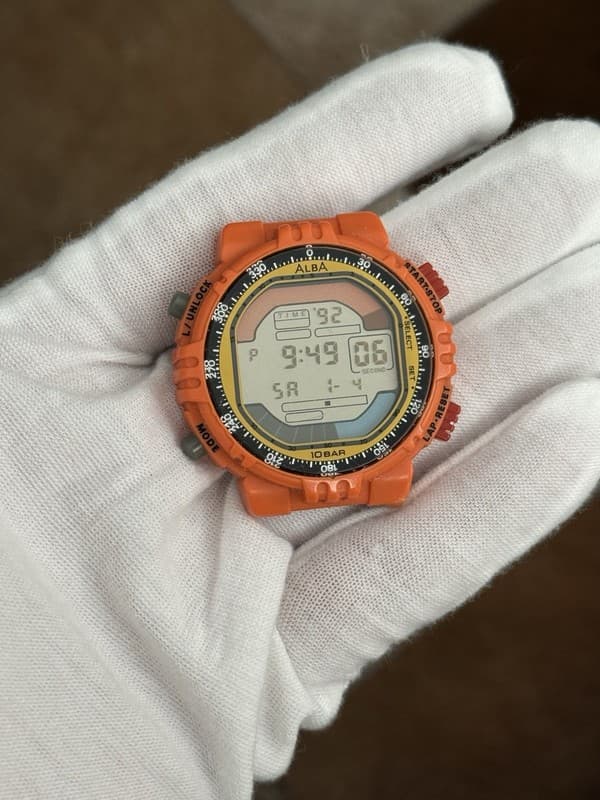 Rare Vintage Alba Hot Gear W801-0010 Men’s Digital Sports Watch JDM 1990s