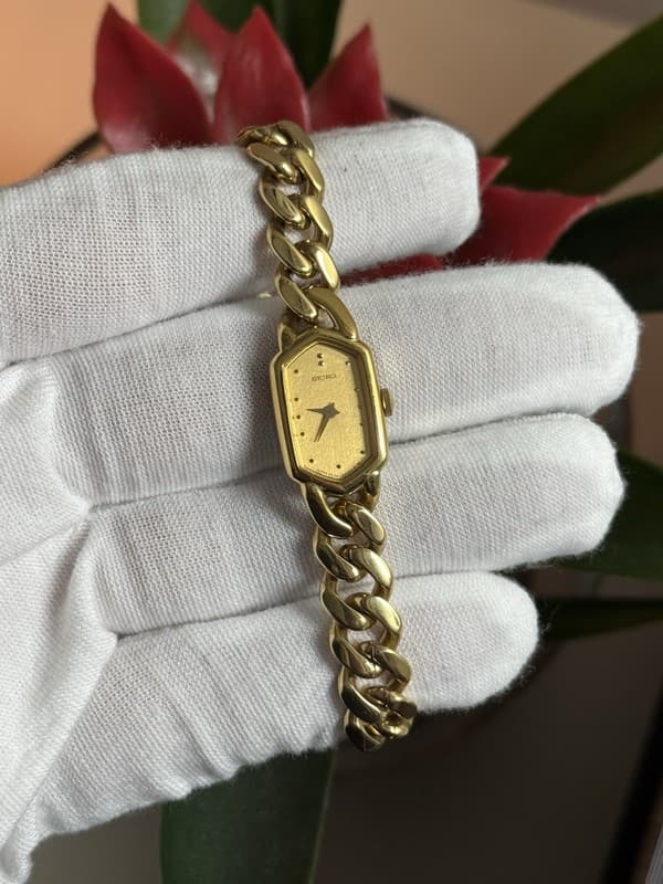 Rare Vintage Seiko Quartz 2E20-5360 Men’s Cuban Link Bracelet Watch JDM 1980s