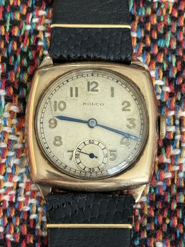 Vintage Rolex Rolco 9ct Gold Men’s Cushion Watch