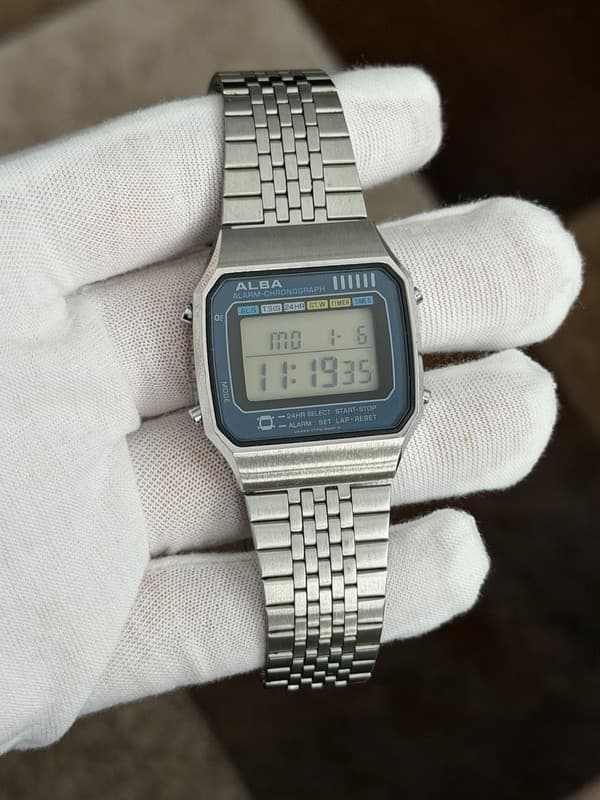 Rare Vintage Alba Y770-5060 Men’s Alarm Chronograph Digital Sports Watch JDM 80s