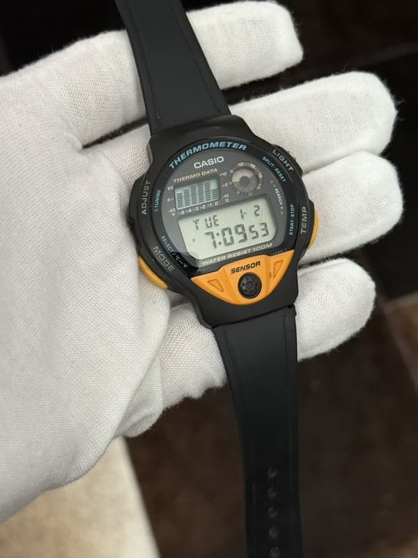 Rare Vintage Casio Thermometer TS-200 Men’s Digital Sports Watch JDM 1990s