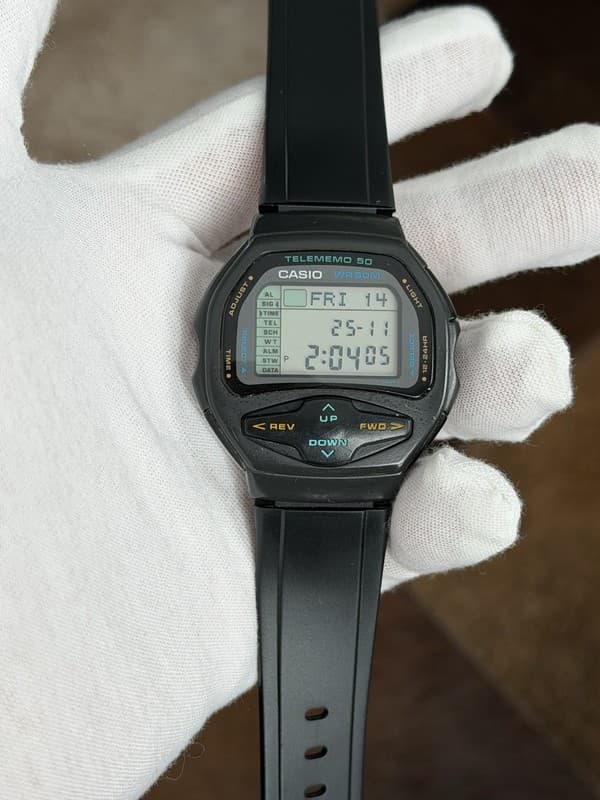 Rare Vintage Casio DBF-50W Telememo 50 Men’s Digital Sports Watch JDM 1990s