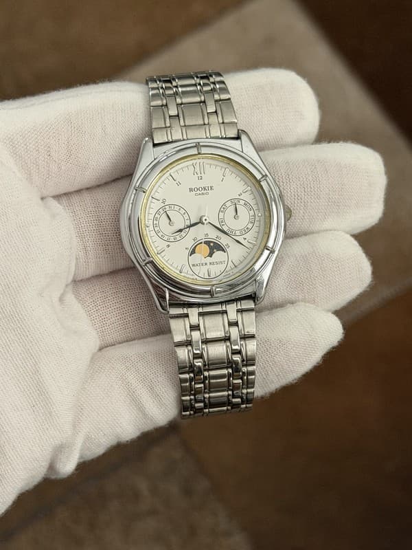 Rare Vintage Casio Rookie RKM-953 Moon Phase Calendar Men’s Watch JDM 1980s