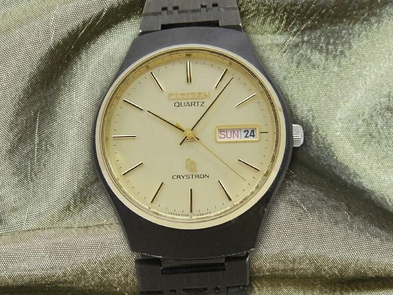 Rare Vintage Citizen Quartz Crystron 4-730844 Men’s Kanji Dress Watch JDM 1970s