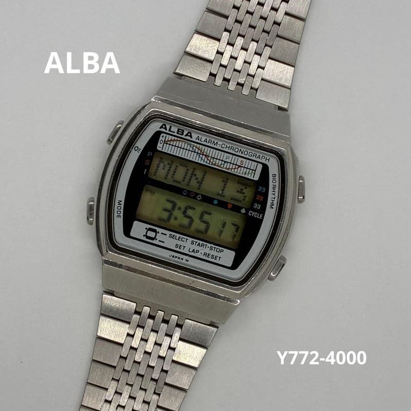 Rare Vintage Alba Y772-4000 Men’s Alarm Chronograph Digital Sports Watch JDM 80s