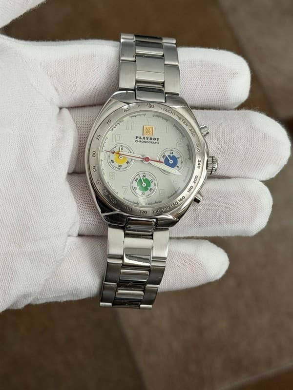 Rare Vintage Playboy Chronograph Men’s Swiss Quartz Sports Watch JDM 1990s