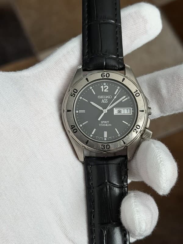 Rare Vintage Seiko AGS Spirit Titanium Automatic Men’s Watch 5M43-0040 JDM 1990s
