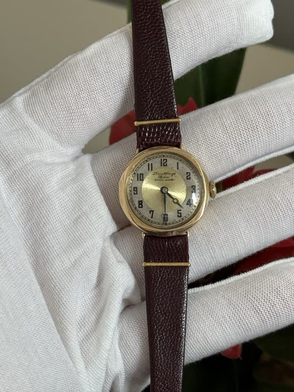 Vintage Rolex Dunklings 15k Gold Art Deco Cocktail Watch