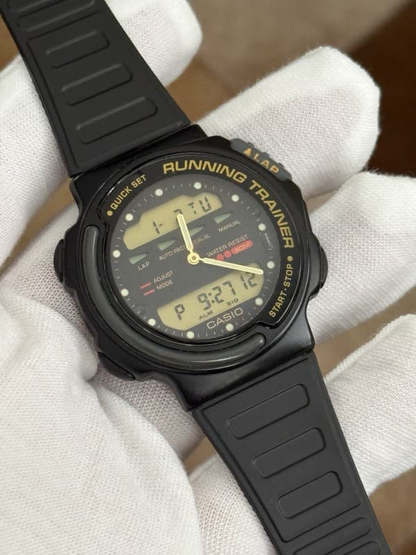 Rare Vintage Casio Running Trainer AW-70 Men’s Ana-Digi Sports Watch JDM 1980s
