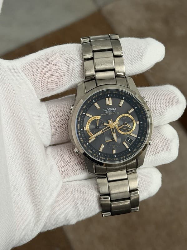 Rare Vintage Casio Lineage Wave Ceptor LIW-M610TDS Titanium Solar Radio Watch