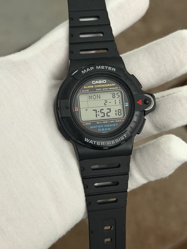 Rare Vintage Casio MAP-100 Map Meter Men’s Digital Sports Watch JDM 1980s
