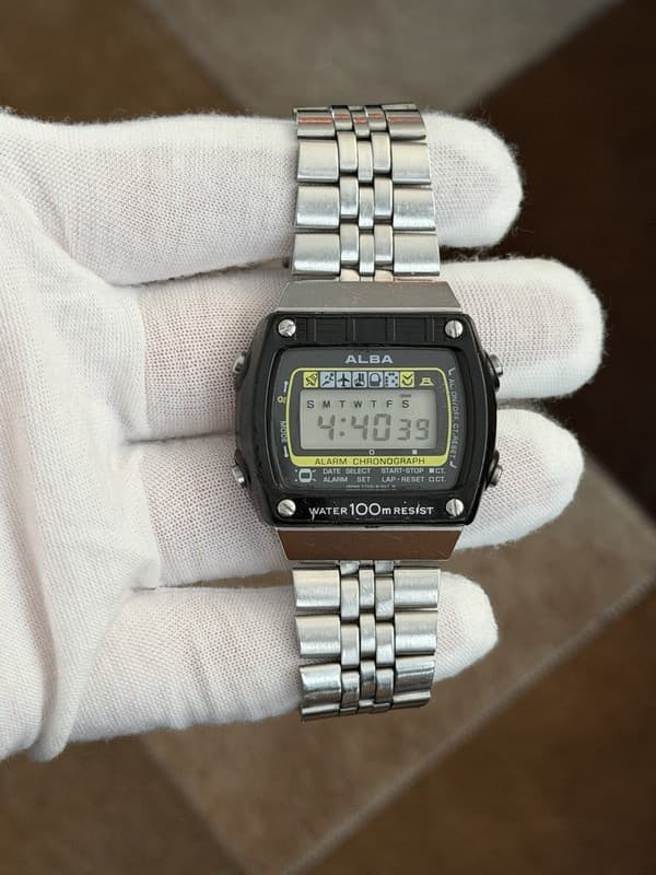 Rare Vintage Alba Y749-5120 Men’s Alarm Chronograph Digital Sports Watch JDM 80s