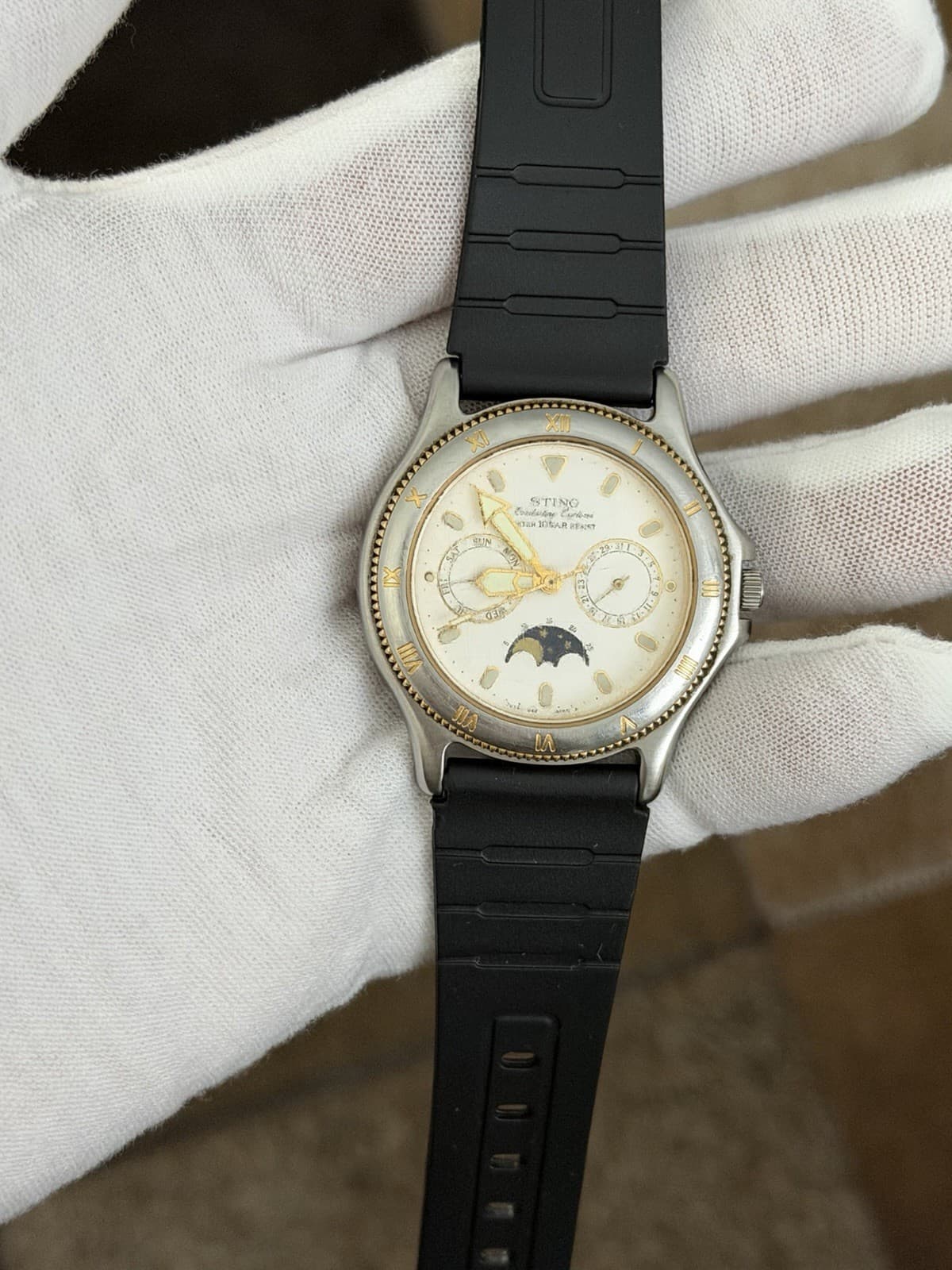 Rare Vintage Casio Sting Everlasting Explorer STN-602W Moon Phase Watch JDM 80s