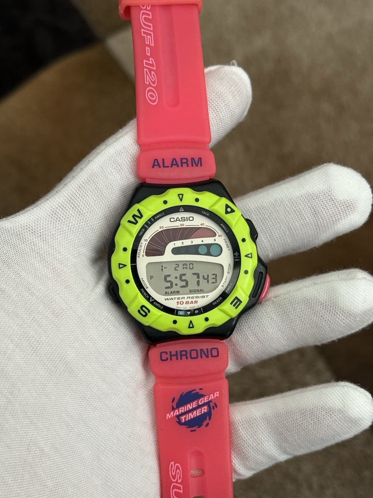Rare Vintage Casio SUF-120 Surfing Timer Men’s Digital Sports Watch JDM 1980s