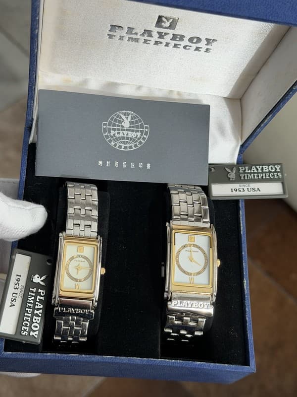 NOS Rare Vintage Playboy His & Hers Classic Quartz Two Watch Set