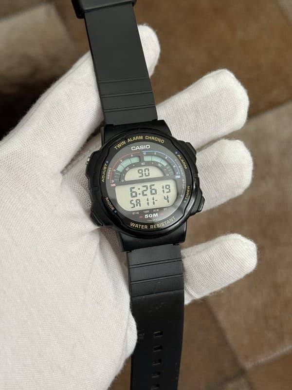 Rare Vintage Casio W-95 Twin Alarm Chrono Men’s Digital Sports Watch JDM 1980s