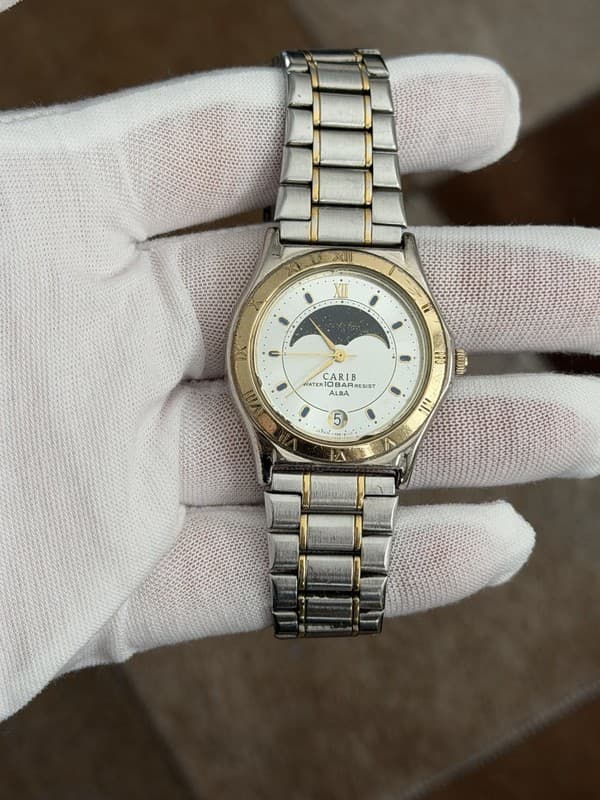 Rare Vintage Seiko Alba Carib V338-6A30 Men’s Classic Quartz Dress Watch JDM 80s