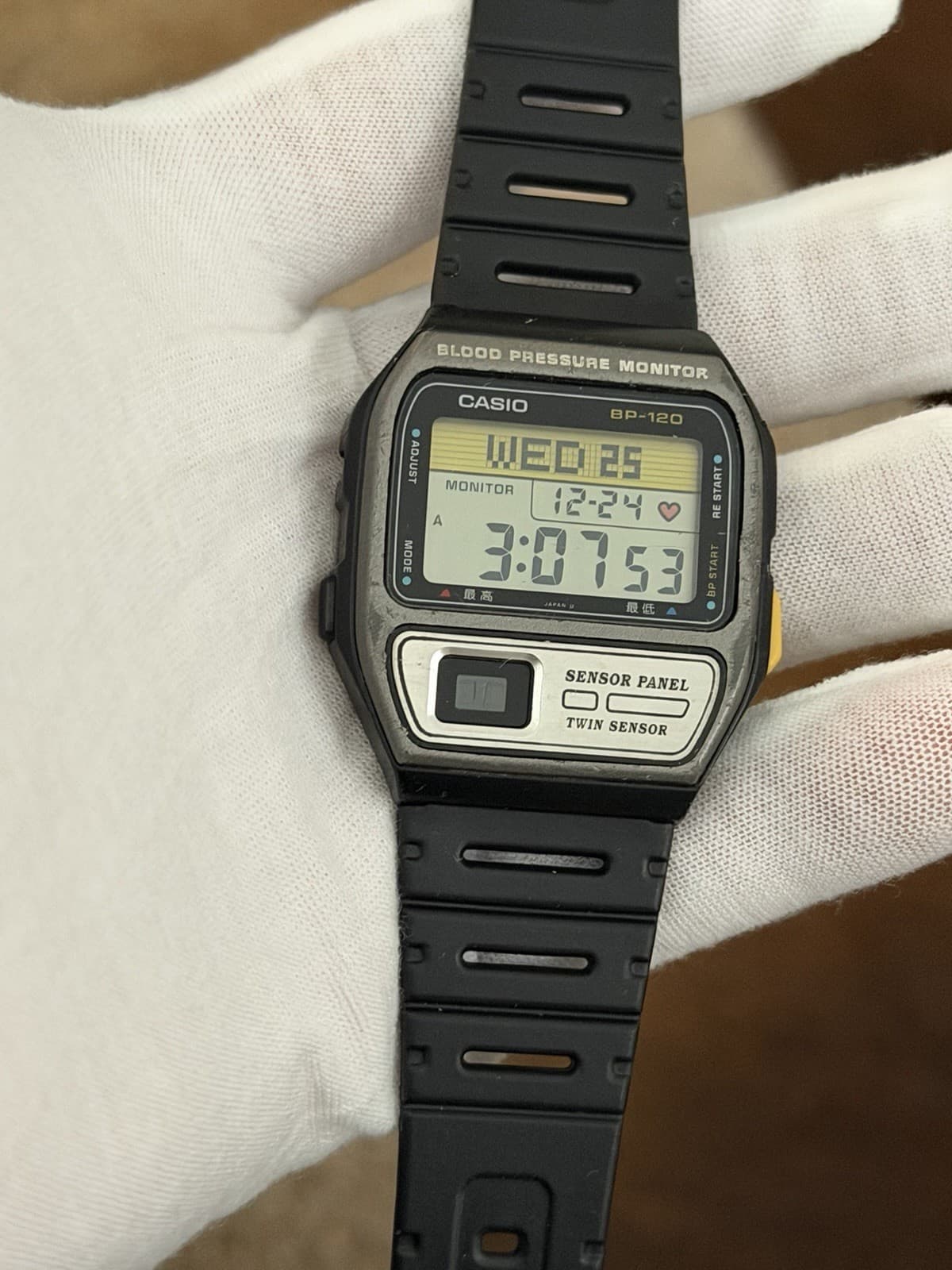 Rare Vintage Casio Blood Pressure Monitor BP-120 Men’s Digital Sports Watch JDM