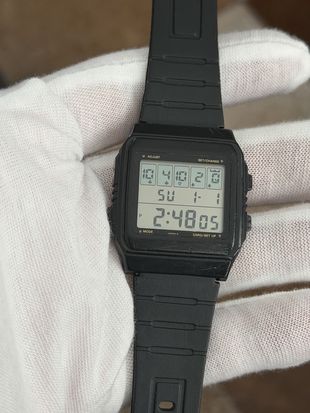 Rare Vintage Casio Straight Flush GC-10W Men’s Digital Poker Game Watch JDM 80s
