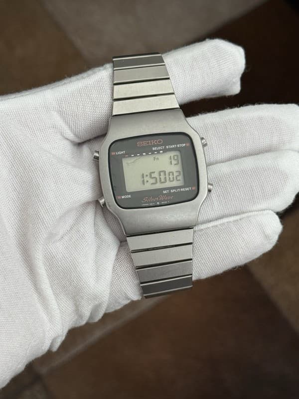 Rare Vintage Seiko Silver Wave Men’s Digital Sports Watch A914-5030 JDM 1980s