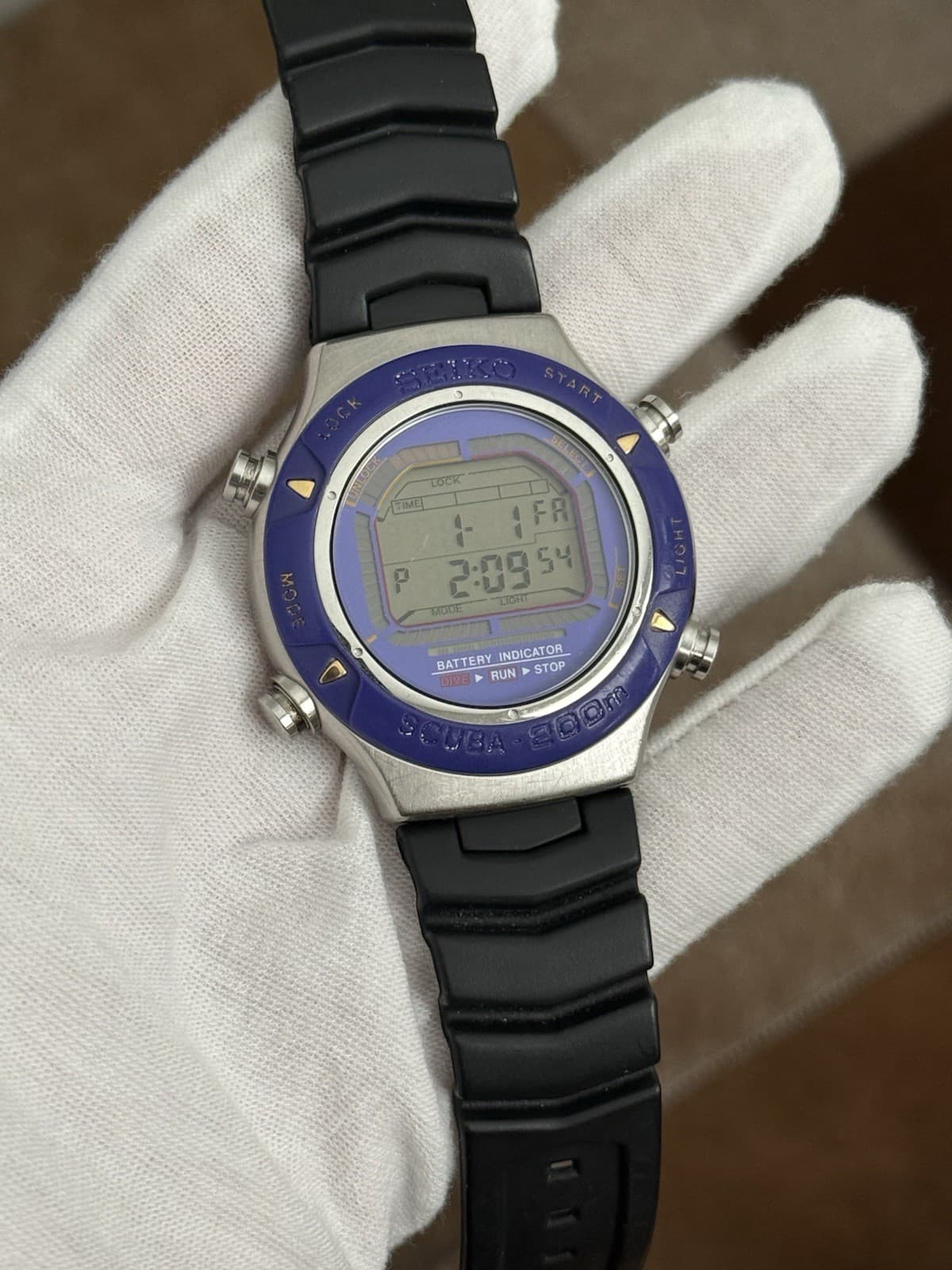 Rare Vintage Seiko Scuba S800-0010 Men’s Digital Diver Sports Watch JDM 1990s