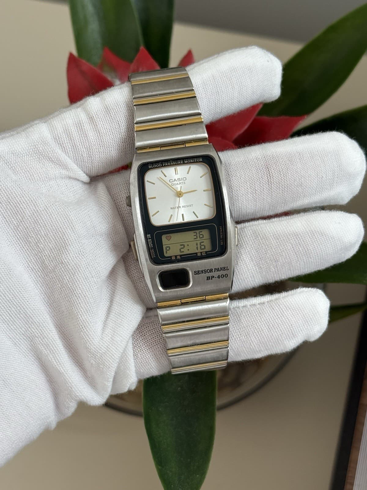 Rare Vintage Casio BP-400 Blood Pressure Monitor Men’s Ana-Digi Watch JDM 1990s