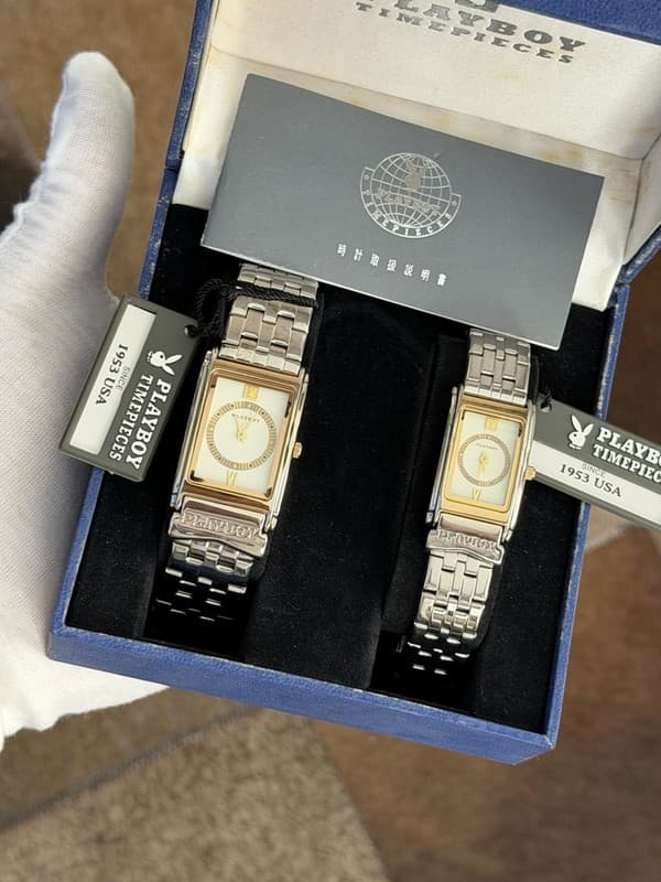 NOS Vintage Playboy His & Hers Classic Quartz Two Watch Set