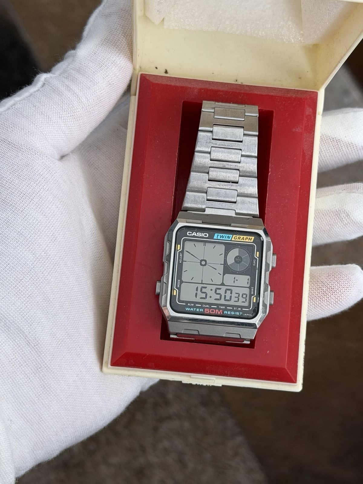 Rare Vintage Casio Twin Graph AE-210W Men’s Digital Sports Watch JDM 1980s