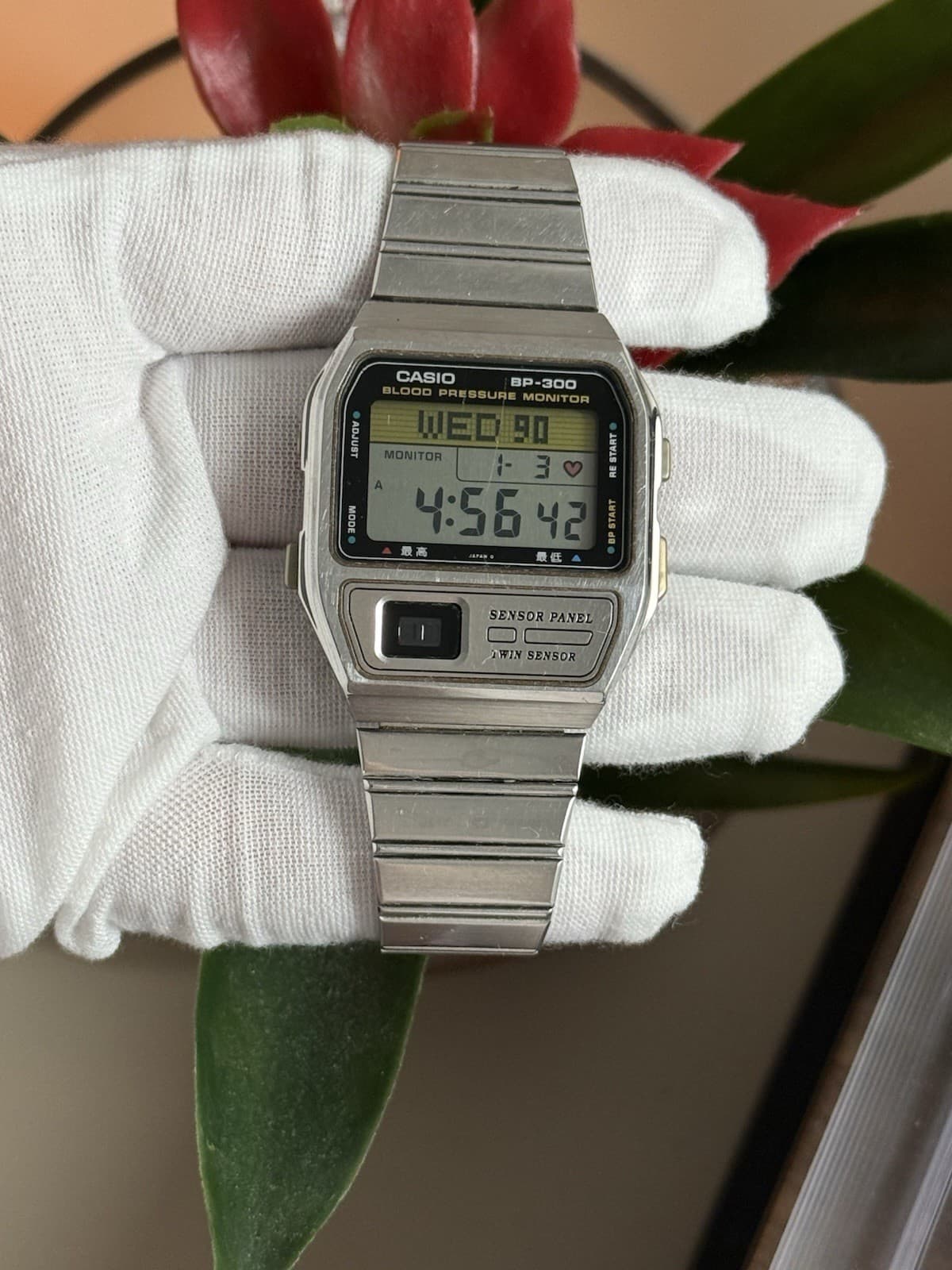 Rare Vintage Casio BP-300 Blood Pressure Monitor Men’s Digital Watch JDM 1990s