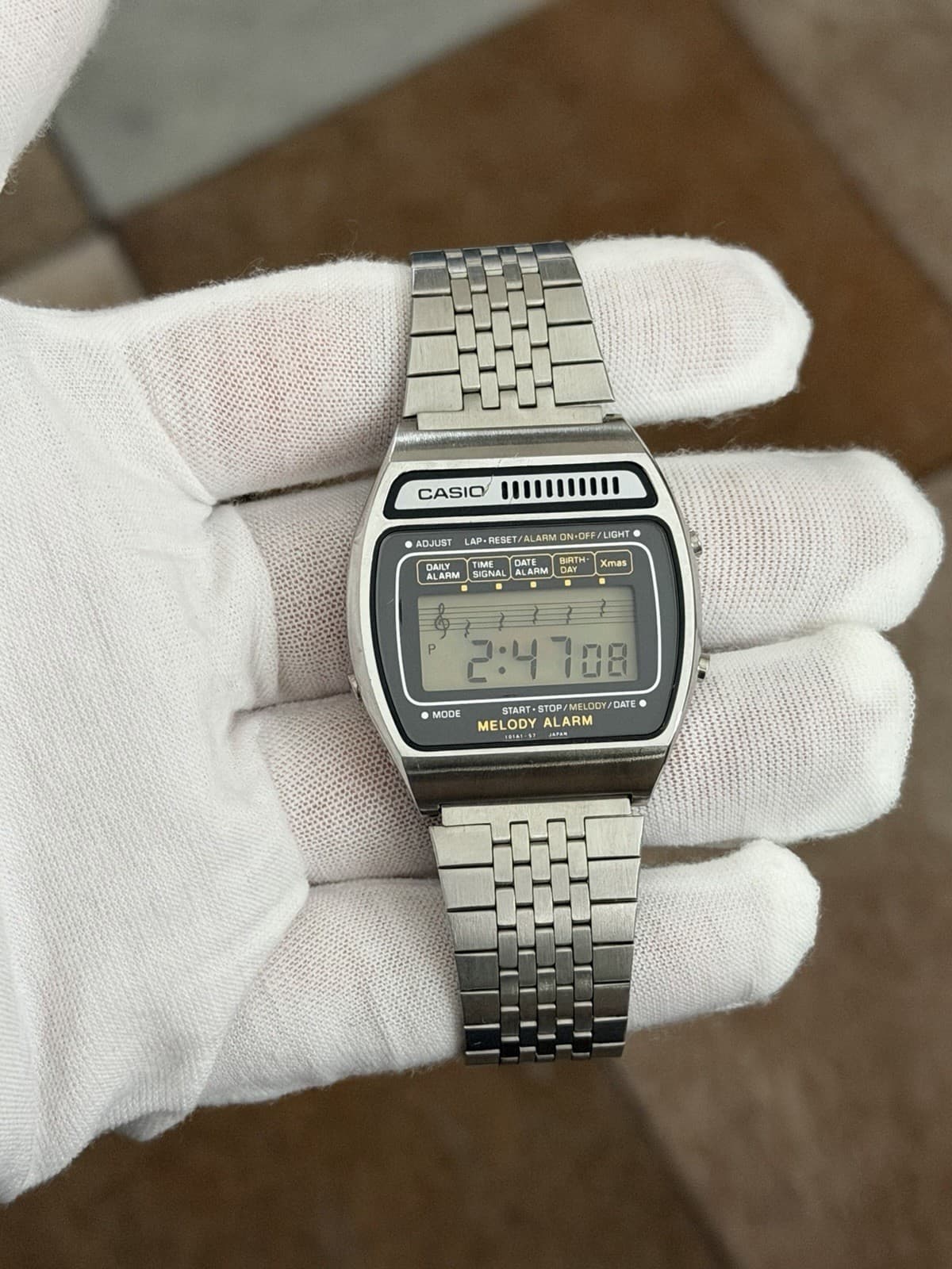 Rare Vintage Casio Melody H104 Men’s Digital Alarm Watch Module 82 JDM 1980s