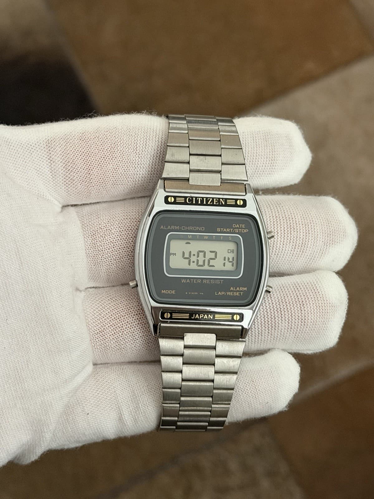 Rare Vintage Citizen Alarm Chronograph Digital Sports Watch P080-312767 JDM 80s