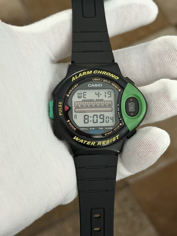 Rare Vintage Casio JP-200W Aerobic Pulse Monitor Men’s Digital Sports Watch JDM