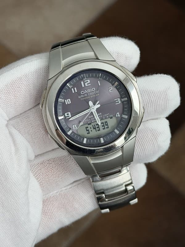 Rare Vintage Casio Wave Ceptor WVA-400J Men’s Ana-Digi Solar Radio Watch JDM 90s