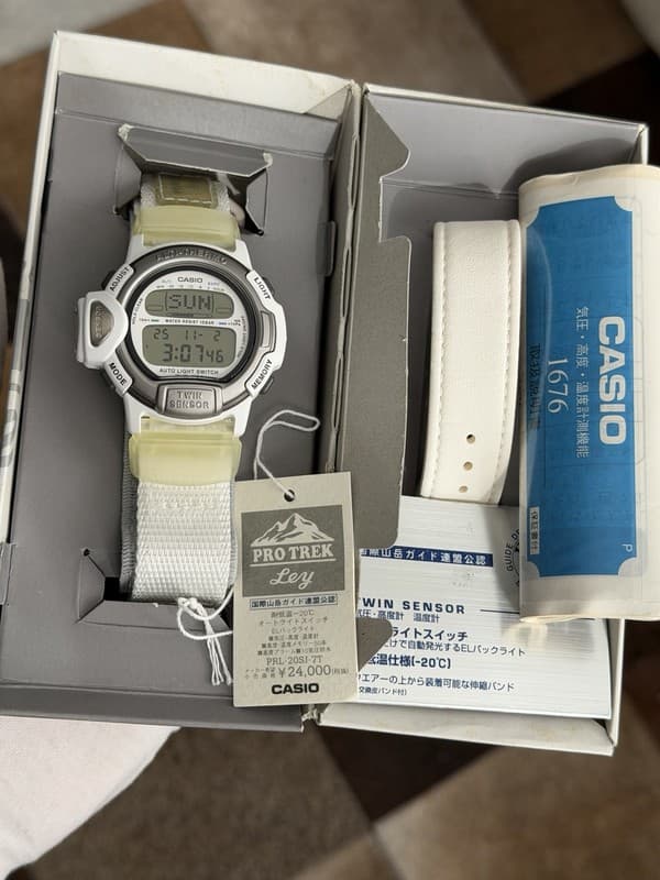 NOS Rare Vintage Casio Pro Trek PRL-20 Twin Sensor Digital Sports Watch JDM 90s