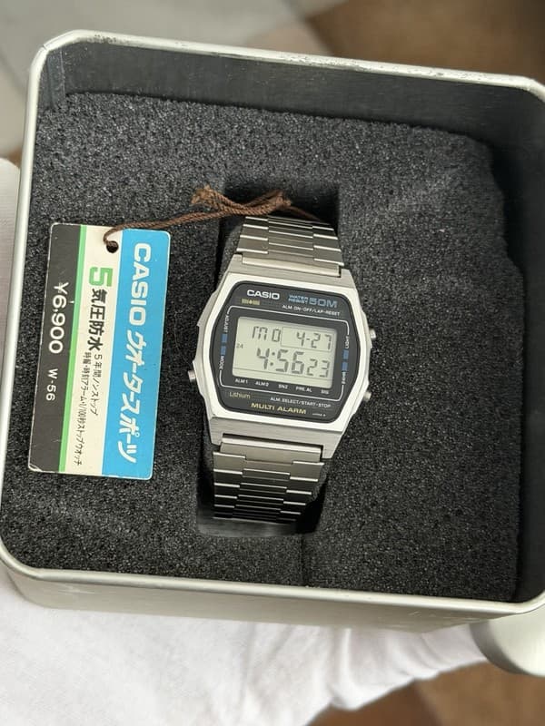 NOS Rare Vintage Casio Multi Alarm W-56 Men’s Digital Sports Watch JDM 1980s