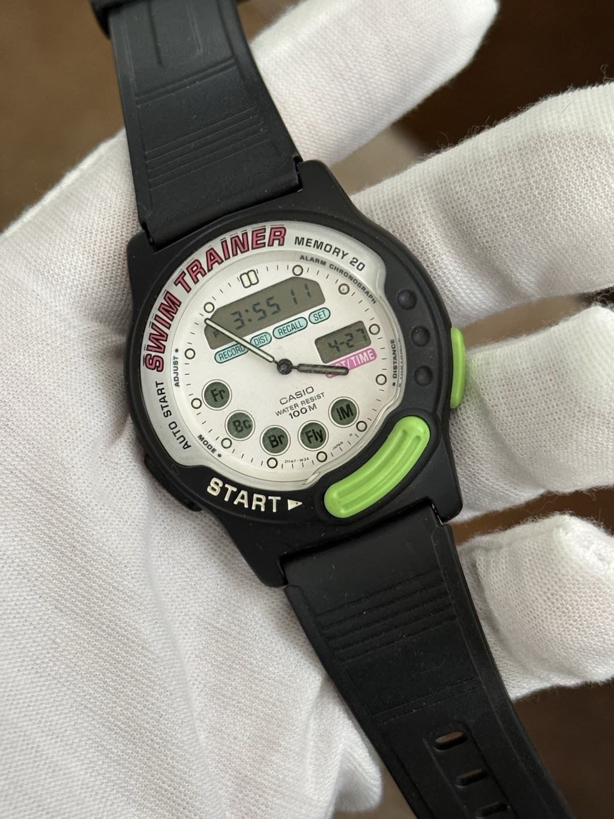 Rare Vintage Casio SWM-100 Swim Trainer Men’s Ana-Digi Watch Module 723 JDM 90s
