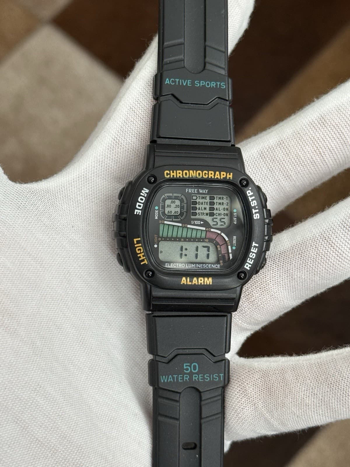 Rare Vintage Citizen Free Way DN87-AUDIY Men’s Digital Sports Watch JDM 1990s