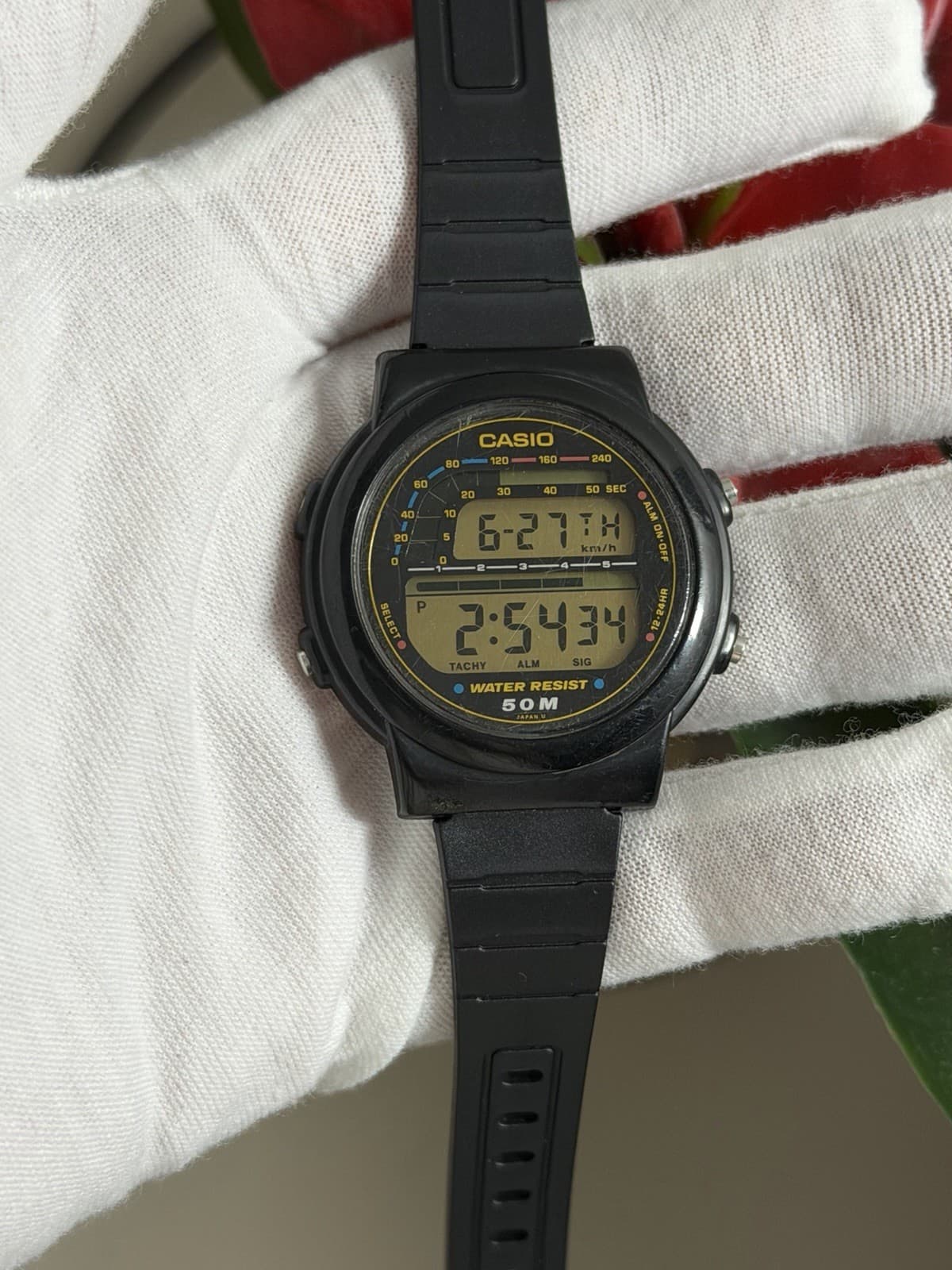 Rare Vintage Casio TRW-100 Alarm Chronograph Men’s Digital Sports Watch JDM 80s