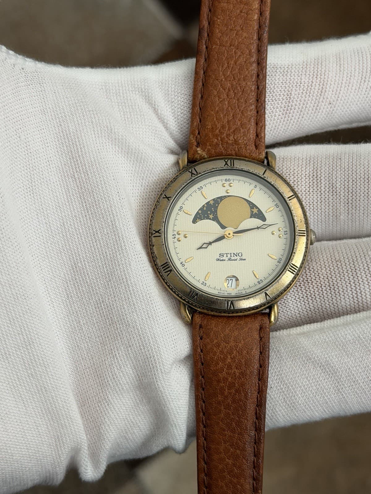 Rare Vintage Casio Sting STN-271 Moon Phase Men’s. Classic Dress Watch JDM 1980s