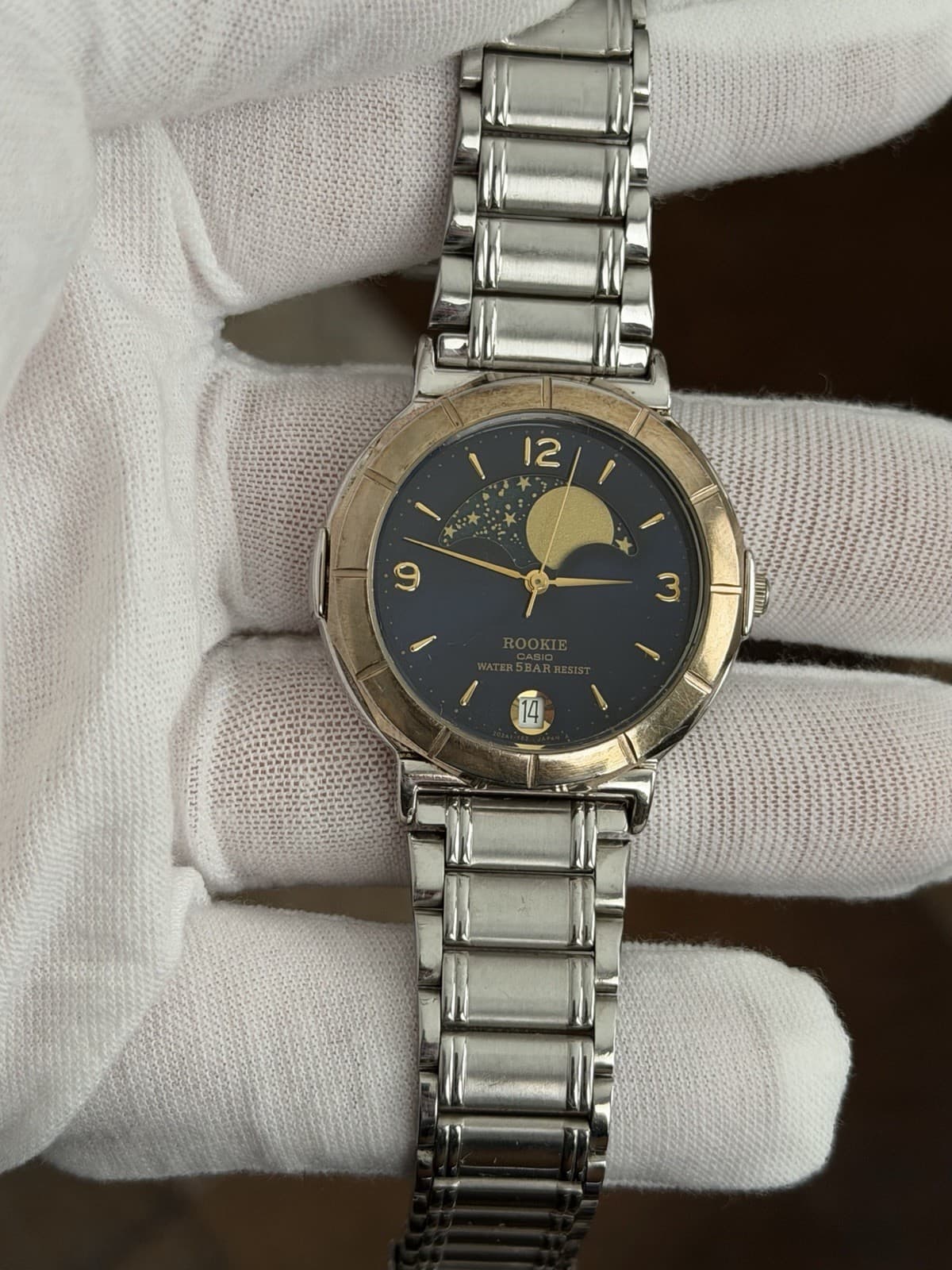 Rare Vintage Casio Rookie Moon Phase RKM-372 Men’s Classic Dress Watch JDM 1980s
