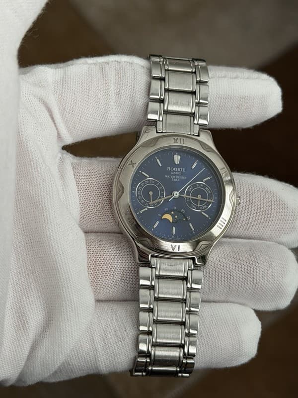 Rare Vintage Casio Rookie RKT-5022 Triple Calendar Men’s Classic Dress Watch JDM
