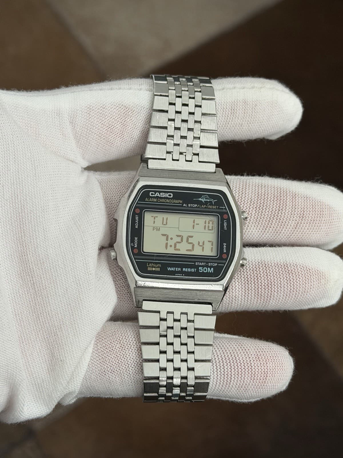 Rare Vintage Casio Marlin W-36 Alarm Chronograph Digital Sports Watch JDM 1980s