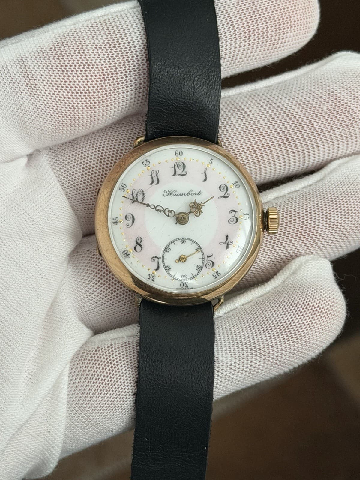 Vintage Humbert Keystone Art Deco Fancy Enamel Dial Men’s Classic Dress Watch