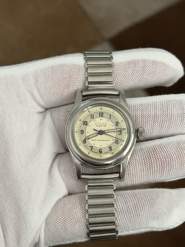 Vintage Rolex Oyster Solar Aqua WW2 Men’s Military Watch